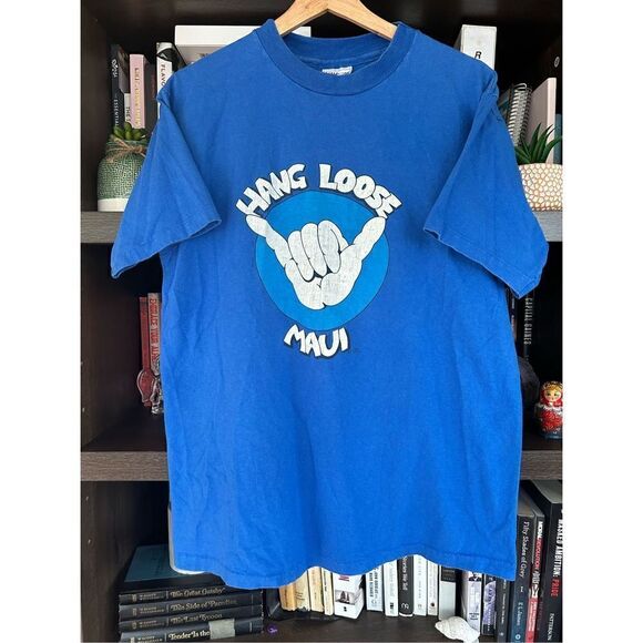 Hanes Other - 🐿️ Vintage Single Stitch Hanes Beefy-T Cotton Hang Loose Maui Blue T-Shirt Large